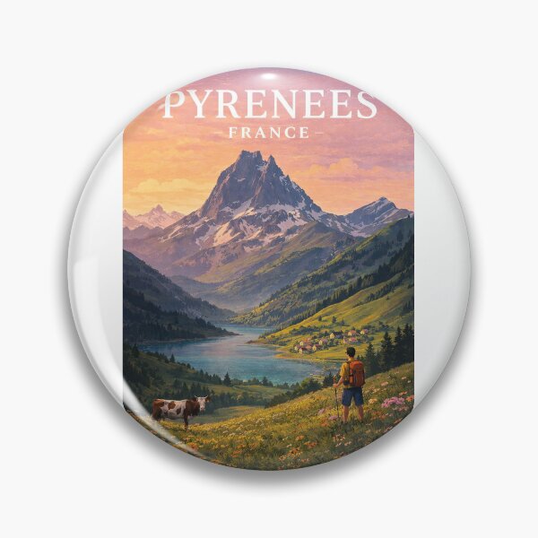 Item preview, Pyrenees France Alpine Peaks Valley and Mountain Scenery designed and sold by Aryabek.
