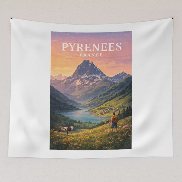 Item preview, Pyrenees France Alpine Peaks Valley and Mountain Scenery designed and sold by Aryabek.