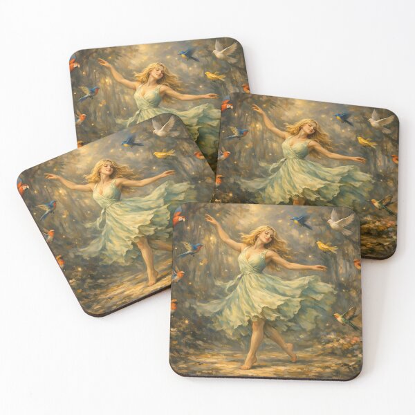 Item preview, Dancer Surrounded by Colorful Birds designed and sold by cuprum.