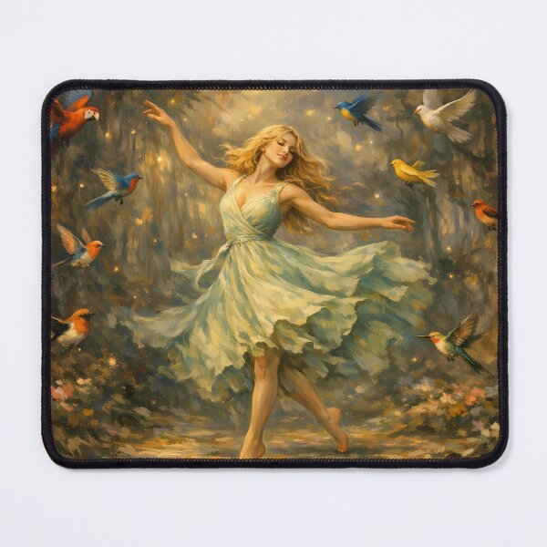 Item preview, Dancer Surrounded by Colorful Birds designed and sold by cuprum.