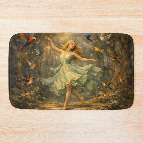 Item preview, Dancer Surrounded by Colorful Birds designed and sold by cuprum.
