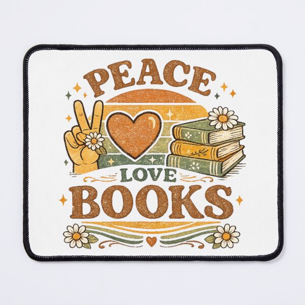 Item preview, Peace Love Books Retro Vintage Book Lover Reading Design designed and sold by StockAnime.