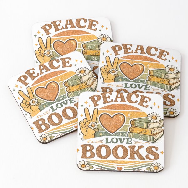 Item preview, Peace Love Books Retro Vintage Book Lover Reading Design designed and sold by StockAnime.