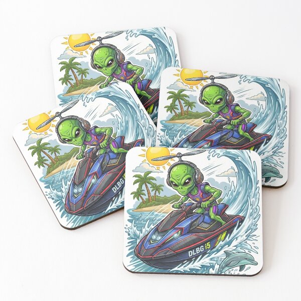 Item preview, DLBG i5 - Jet Ski rider Sci-fi Alien Cartoon  designed and sold by DLBG-STORE.
