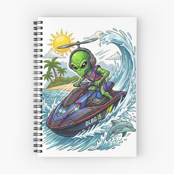 Item preview, DLBG i5 - Jet Ski rider Sci-fi Alien Cartoon  designed and sold by DLBG-STORE.
