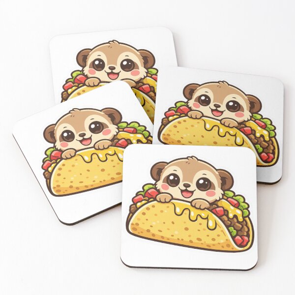 Item preview, Cute Meerkat Taco - Kawaii Desert Animal Snack Sticker designed and sold by AuraArtistica.