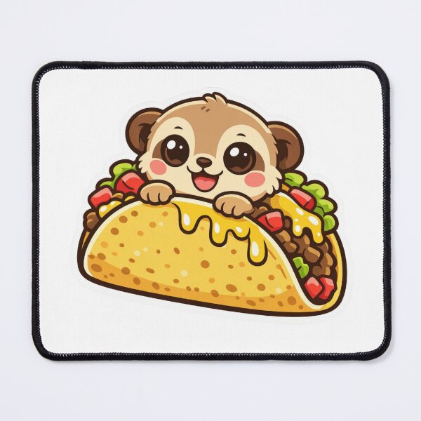 Item preview, Cute Meerkat Taco - Kawaii Desert Animal Snack Sticker designed and sold by AuraArtistica.