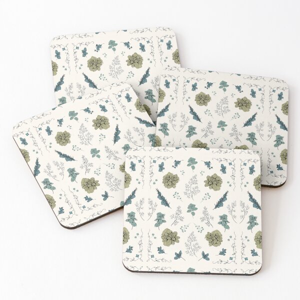 Item preview, Botanical Herb Garden Pattern with Vintage Vine Border designed and sold by NuvoraNest.