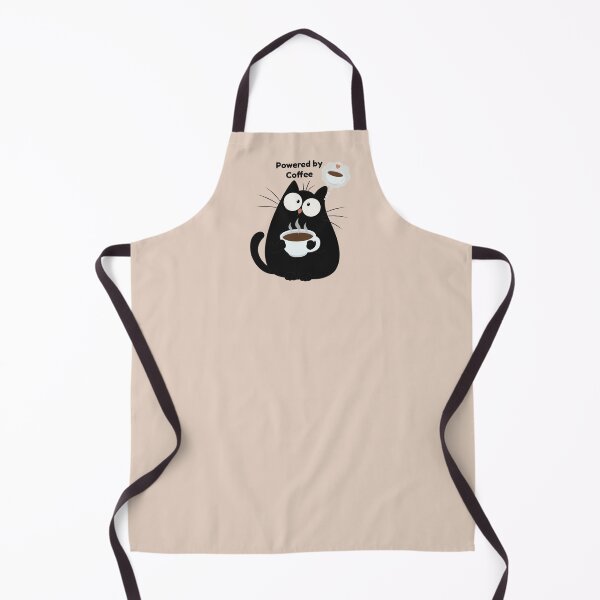 Item preview, Black Cat Powered by Coffee – Funny Coffee Lover Cat Gift designed and sold by Moodprint5.
