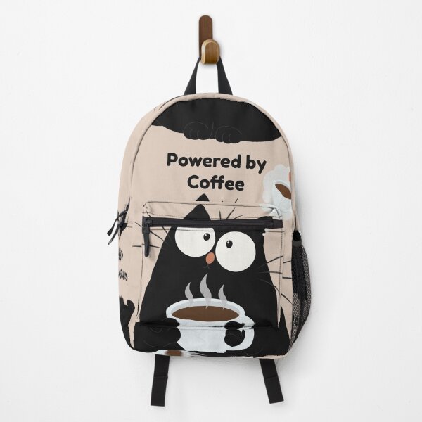 Item preview, Black Cat Powered by Coffee – Funny Coffee Lover Cat Gift designed and sold by Moodprint5.