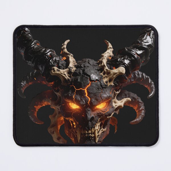 Item preview, Infernal Demon Skull Mask with Lava Horns Gothic Halloween Horror Art designed and sold by OksArtStudio.