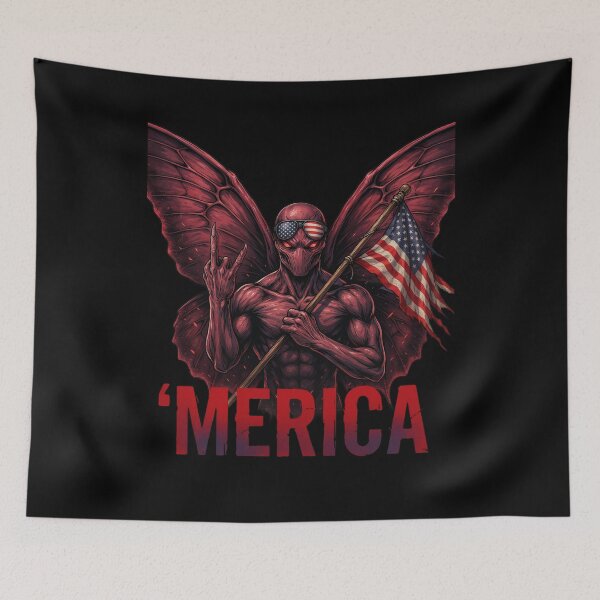 Item preview, : 'Merica Mothman Patriotic Tee designed and sold by DarylWelsh2024.