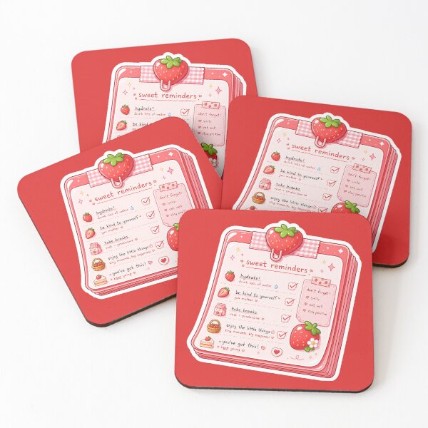 Item preview, Cute Strawberry Sweet Reminders Sticker designed and sold by Christiana-Art.