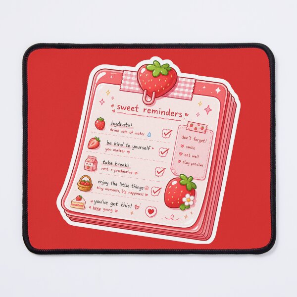 Item preview, Cute Strawberry Sweet Reminders Sticker designed and sold by Christiana-Art.
