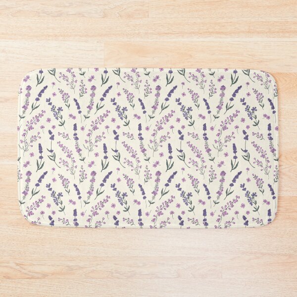Item preview, Purple Lavender Wildflower Pattern on White Background designed and sold by NuvoraNest.
