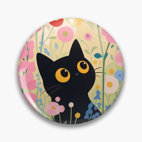 Item preview, Black Cat in Klimt-Inspired Floral Garden designed and sold by PurrfectHome.