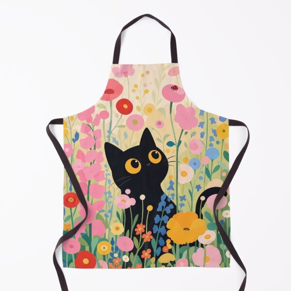 Item preview, Black Cat in Klimt-Inspired Floral Garden designed and sold by PurrfectHome.