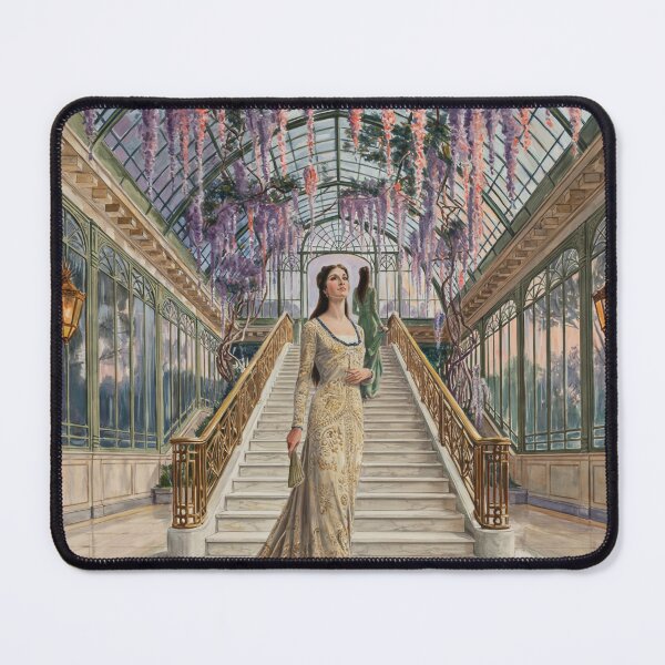 Item preview, George Barbier Inspired Wisteria Conservatory Elegance Art Deco Fashion Wall Art | Luxury Botanical Glasshouse Illustration | Vintage Parisian Decor designed and sold by Tamas Das.