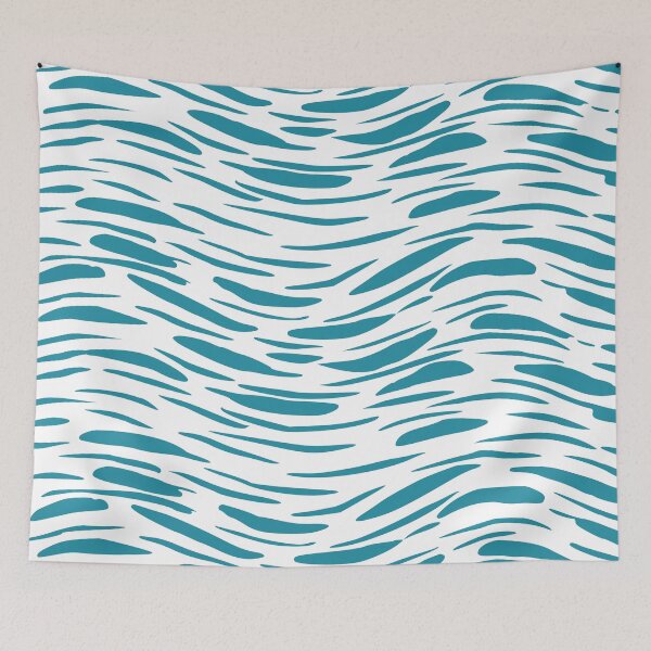 Item preview, Teal Abstract Waves Brushstroke Pattern designed and sold by BetweenForms.