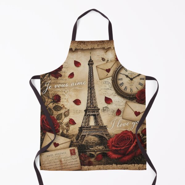Item preview, Vintage Paris Love Collage with Eiffel Tower and Roses designed and sold by Lucia Amaris Art.