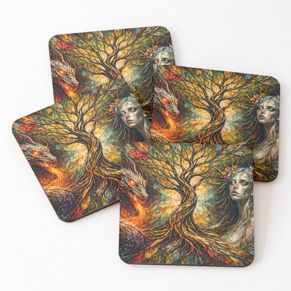 Item preview, Enchanted Forest Dragon and Maiden designed and sold by cuprum.