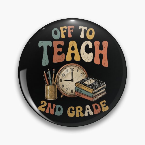Item preview, Off To Teach 2nd Grade - Retro Groovy Teacher designed and sold by ViralVector.