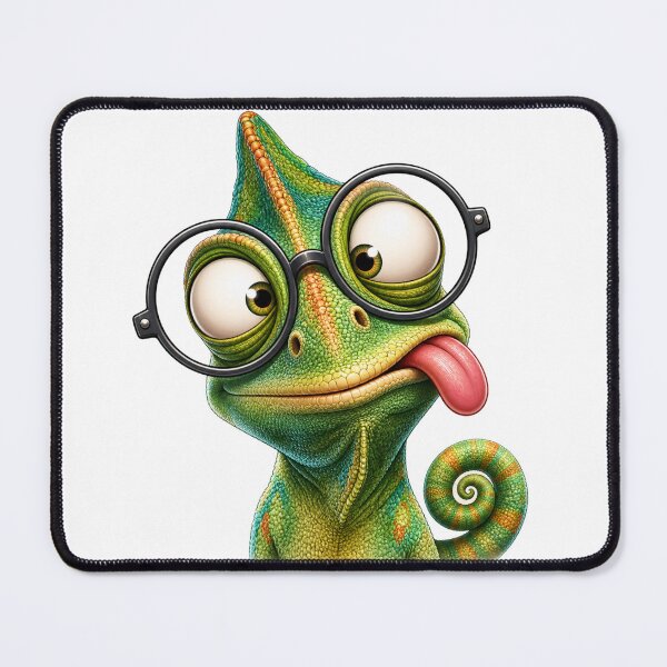 Item preview, Funny Chameleon with Glasses – Silly Animal Portrait designed and sold by LittleGinnyArt.