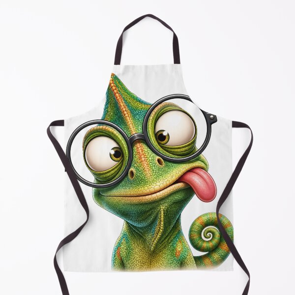Item preview, Funny Chameleon with Glasses – Silly Animal Portrait designed and sold by LittleGinnyArt.