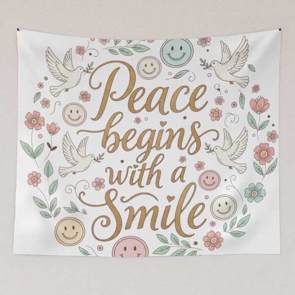 Item preview, Peace begins with a smile designed and sold by AnonimusDesigns.