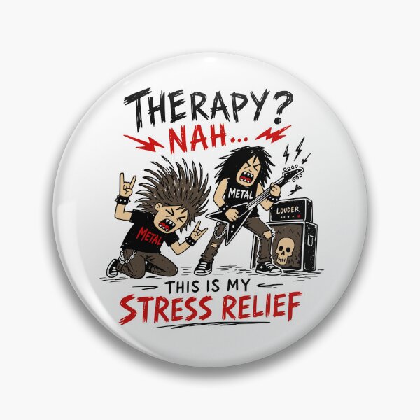 Item preview, Therapy? Nah… This Is My Stress Relief T-Shirt | Funny Heavy Metal Guitarist Shirt designed and sold by Popstudio85.
