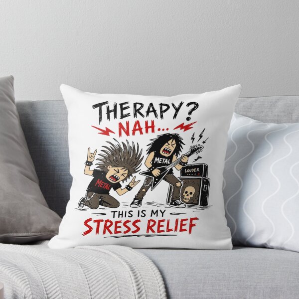 Item preview, Therapy? Nah… This Is My Stress Relief T-Shirt | Funny Heavy Metal Guitarist Shirt designed and sold by Popstudio85.