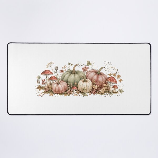Item preview, Pastel Pumpkins and Mushrooms — Soft Autumn Halloween Art designed and sold by DreamelleStudio.