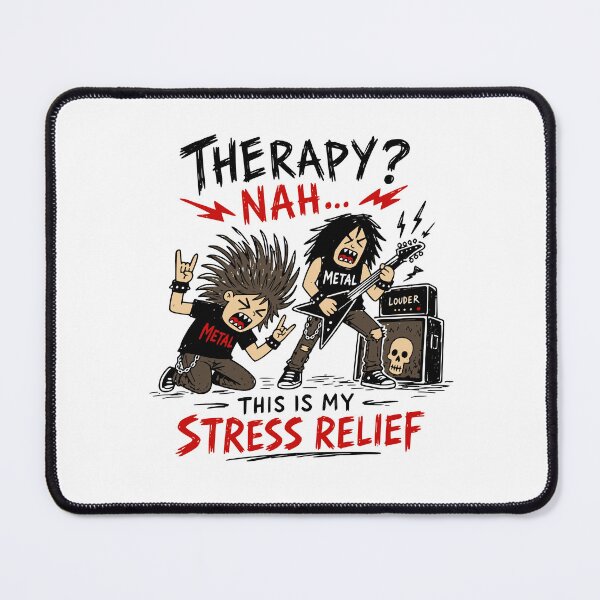 Item preview, Therapy? Nah… This Is My Stress Relief T-Shirt | Funny Heavy Metal Guitarist Shirt designed and sold by Popstudio85.
