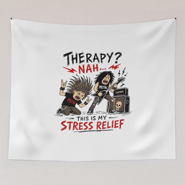 Item preview, Therapy? Nah… This Is My Stress Relief T-Shirt | Funny Heavy Metal Guitarist Shirt designed and sold by Popstudio85.