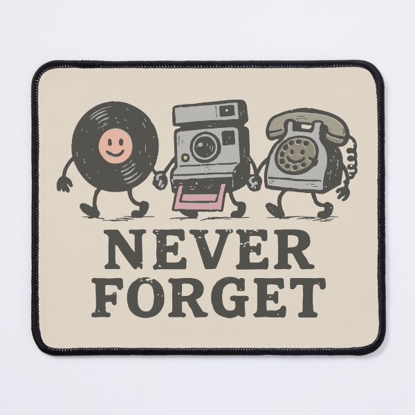 Item preview, Never Forget Retro Tech Vinyl Record, Polaroid Camera & Rotary Phone designed and sold by BrownHorse90s.
