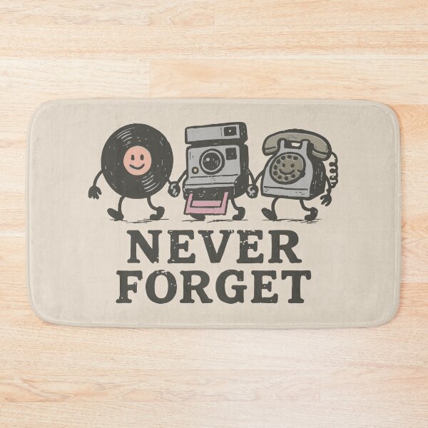 Item preview, Never Forget Retro Tech Vinyl Record, Polaroid Camera & Rotary Phone designed and sold by BrownHorse90s.