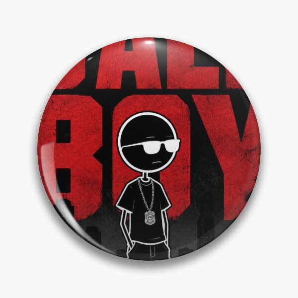 Artikelvorschau, BALD BOY – Cooles Urban-Hip-Hop-Design | Kette, Brille, Skyline & Palmen | Grunge-Rot-Attitüde entworfen und verkauft von SpitfireDesign.