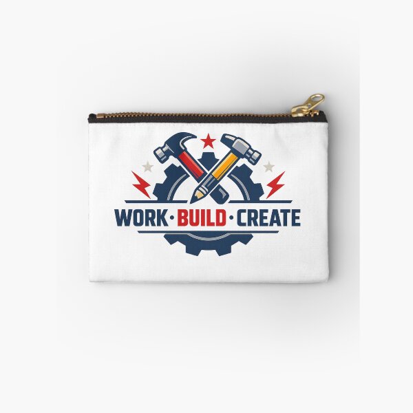 Item preview, Work • Build • Create – Modern Minimalist Craftsmanship Emblem designed and sold by mbmstores.