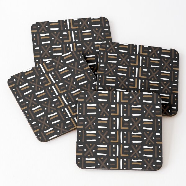 Item preview, Traditional African Mudcloth - Bogolan Black and White Pattern designed and sold by Wolagno.