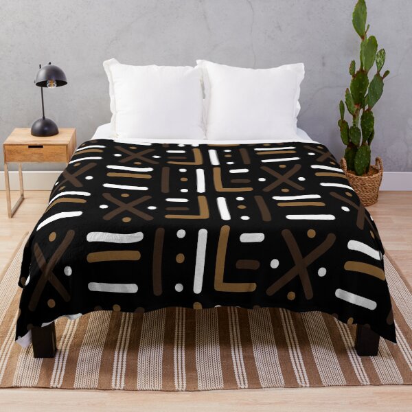 Item preview, Traditional African Mudcloth - Bogolan Black and White Pattern designed and sold by Wolagno.