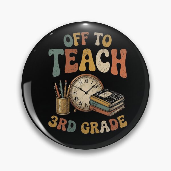 Item preview, Off To Teach 3rd Grade - Retro Groovy Teacher designed and sold by ViralVector.