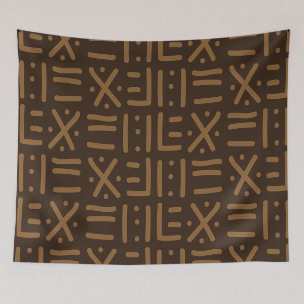 Item preview, Traditional African Mudcloth - Bogolan Black and White Pattern designed and sold by Wolagno.