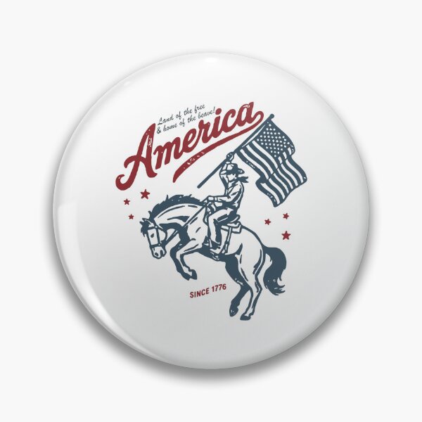 Item preview, America Land Of The Free Cowboy & Flag Vintage Graphic designed and sold by BrownHorse90s.