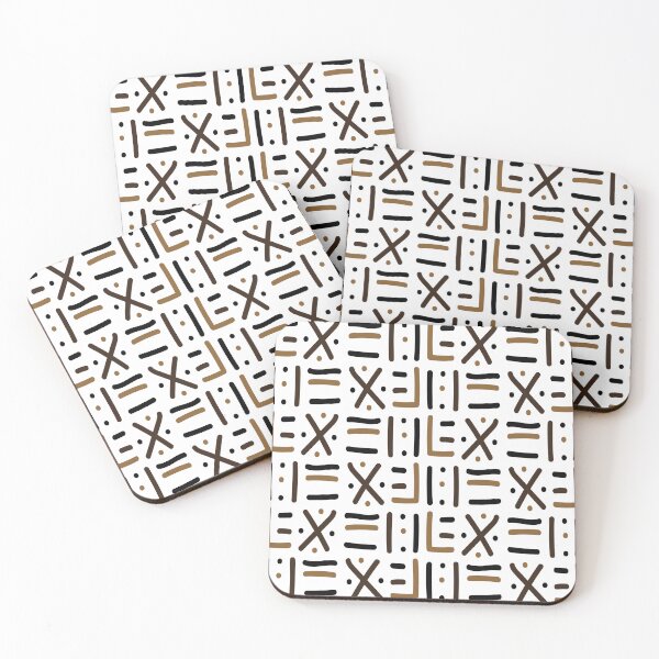 Item preview, Traditional African Mudcloth - Bogolan Black and White Pattern designed and sold by Wolagno.