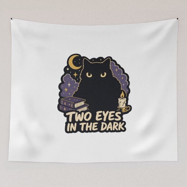 Item preview, Two Eyes In The Dark Funny Black Cat Spooky Witchy Celestial Cat Gift designed and sold by journeyengine.