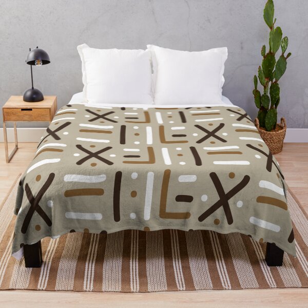 Item preview, Traditional African Mudcloth - Bogolan Black and White Pattern designed and sold by Wolagno.