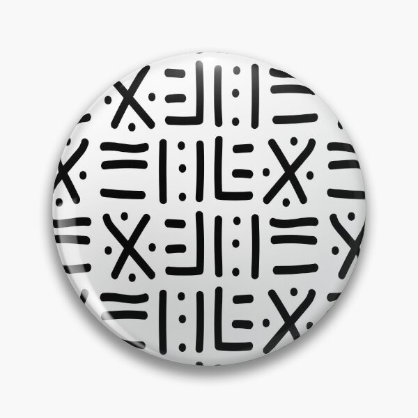 Item preview, Traditional African Mudcloth - Bogolan Black and White Pattern designed and sold by Wolagno.