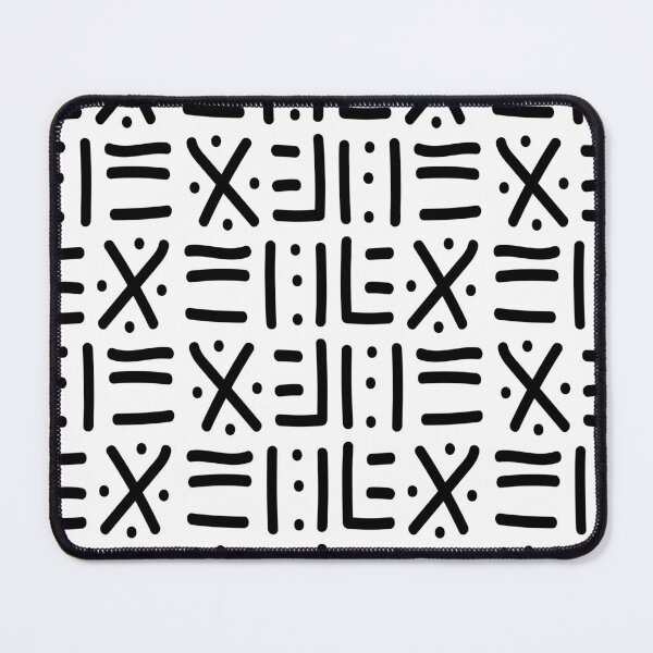 Item preview, Traditional African Mudcloth - Bogolan Black and White Pattern designed and sold by Wolagno.