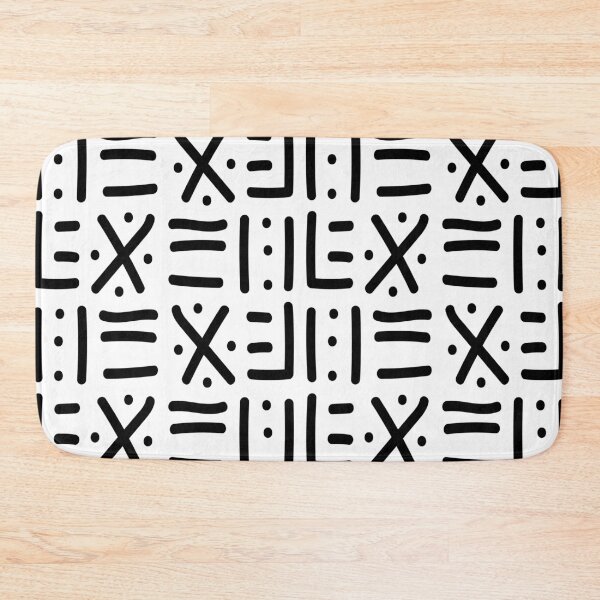 Item preview, Traditional African Mudcloth - Bogolan Black and White Pattern designed and sold by Wolagno.