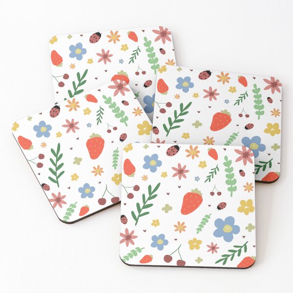 Item preview, Whimsical Strawberries and Cherries Botanical Design designed and sold by The Foxi Co.